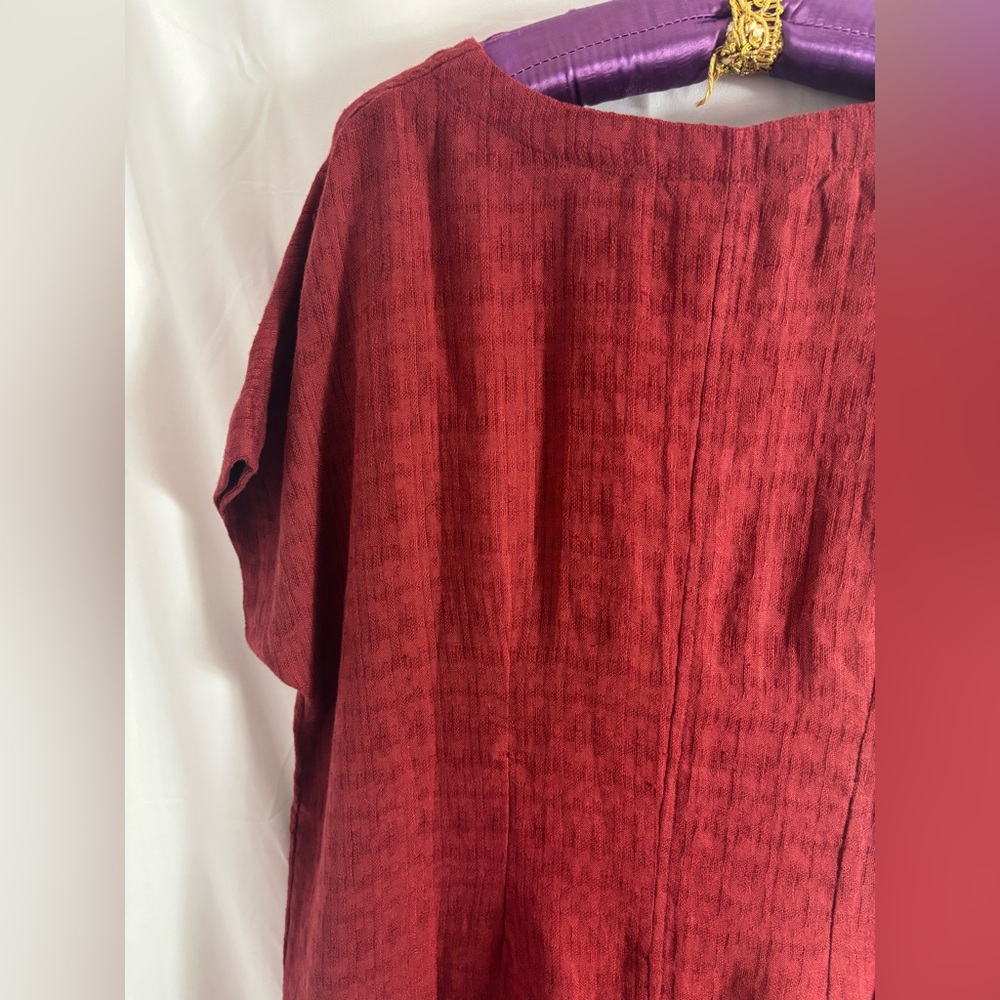 NWT Brick Red Soft Surroundings Remi Gauze Slip Linen Blend Shirt Dress Size M - Picture 16 of 16